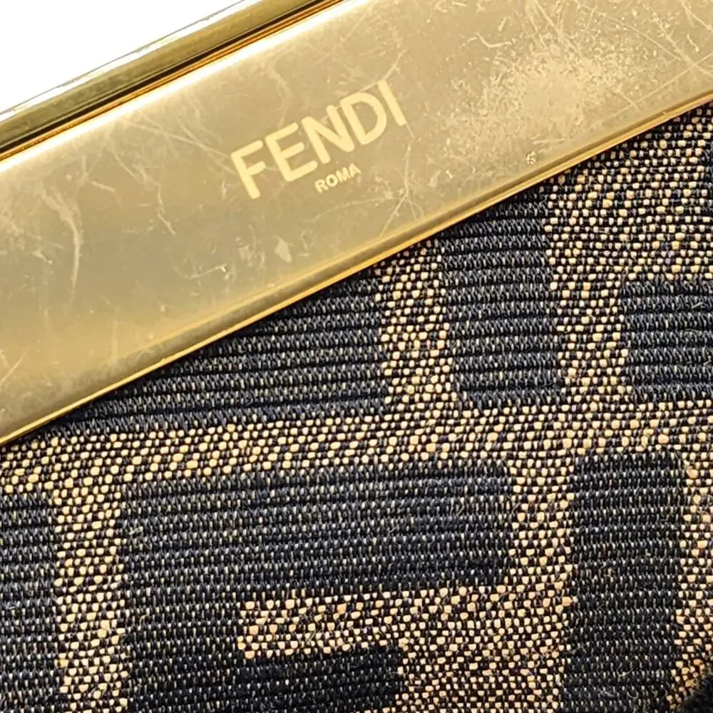Fendi First Small White Leather Clutch Bag with Python Trim Gold Hardware - Picture 10 of 15